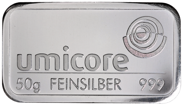 Lingot d'argent 50 g