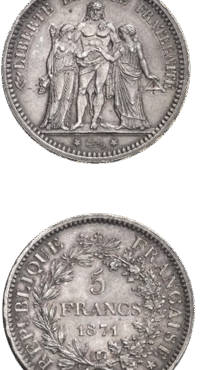 Hercule 5 Francs Français Argent 90%