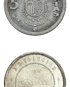 5 Pesetas Argent 92.5%